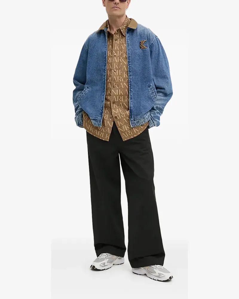 Karl Kani Jeansjacke mit Logo-Stickerei - Blau Blau