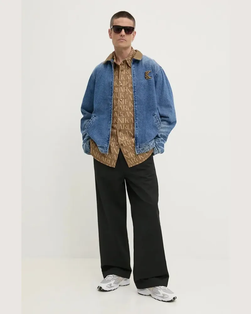 Karl Kani Jeansjacke mit Logo-Stickerei - Blau Blau
