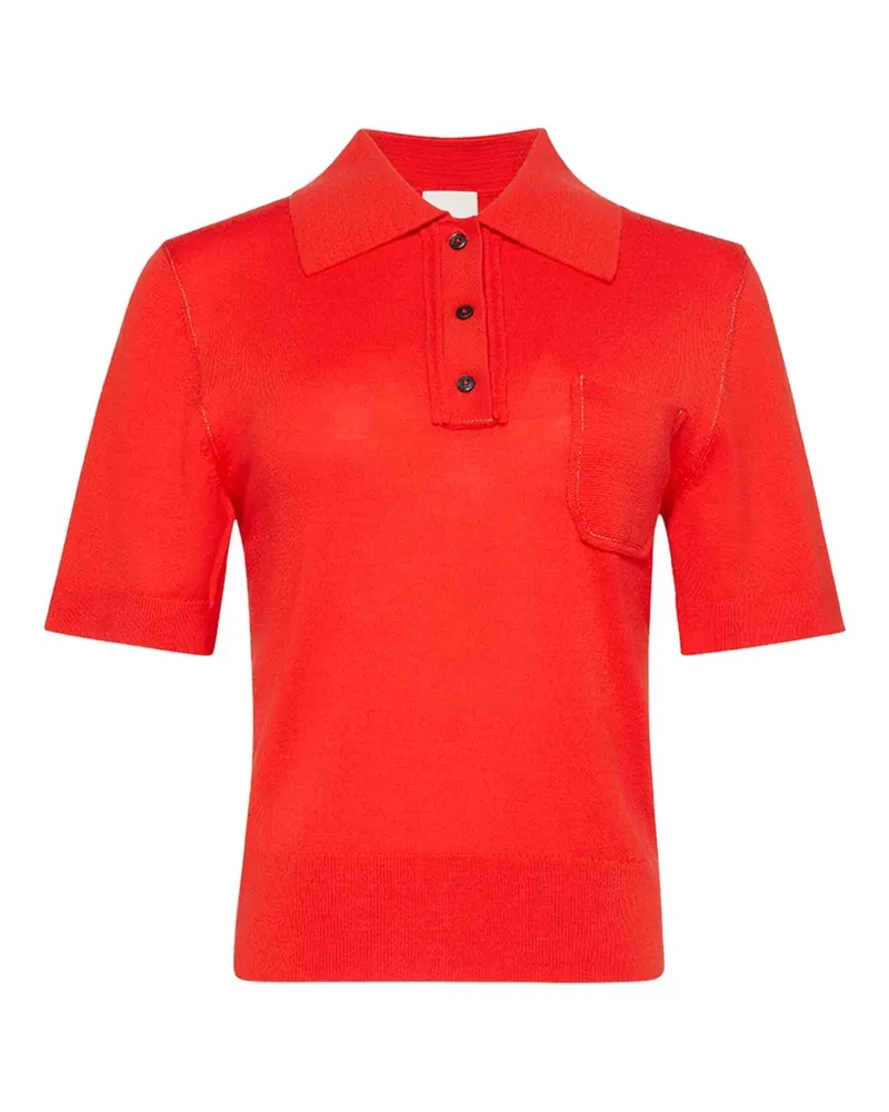 Calvin Klein Geknöpftes Poloshirt mit Brusttasche - Rot Rot