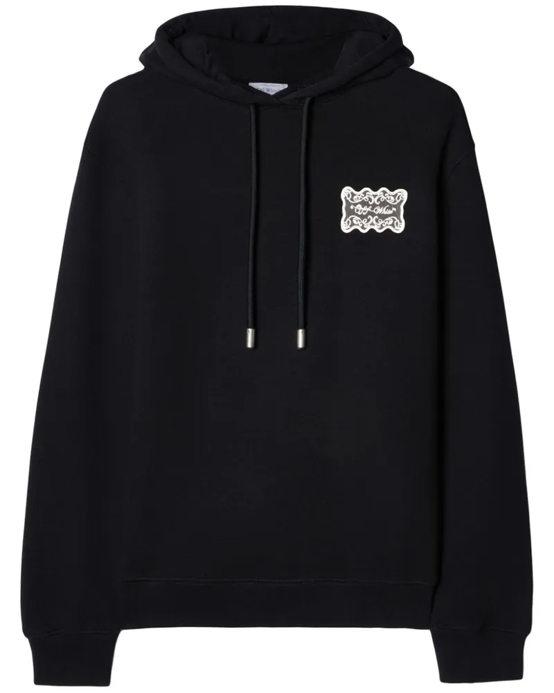 OFF-WHITE Spitzen-Hoodie mit Logo-Patch - Schwarz Schwarz
