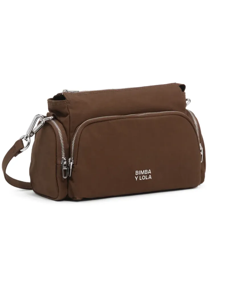 BIMBA Y LOLA Kleine Umhängetasche mit Baumwolltasche - Braun Braun