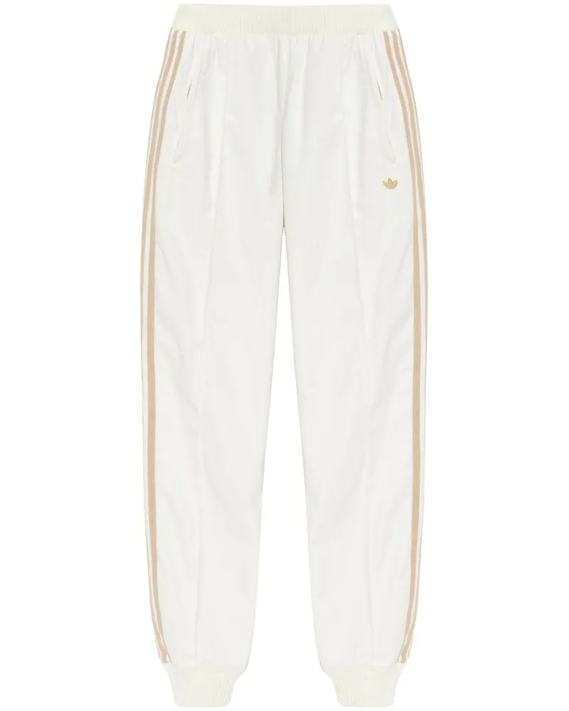 adidas logo-patch cotton track pants Weiß