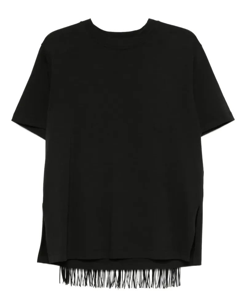 SPORTMAX T-Shirt mit Fransen - Schwarz Schwarz