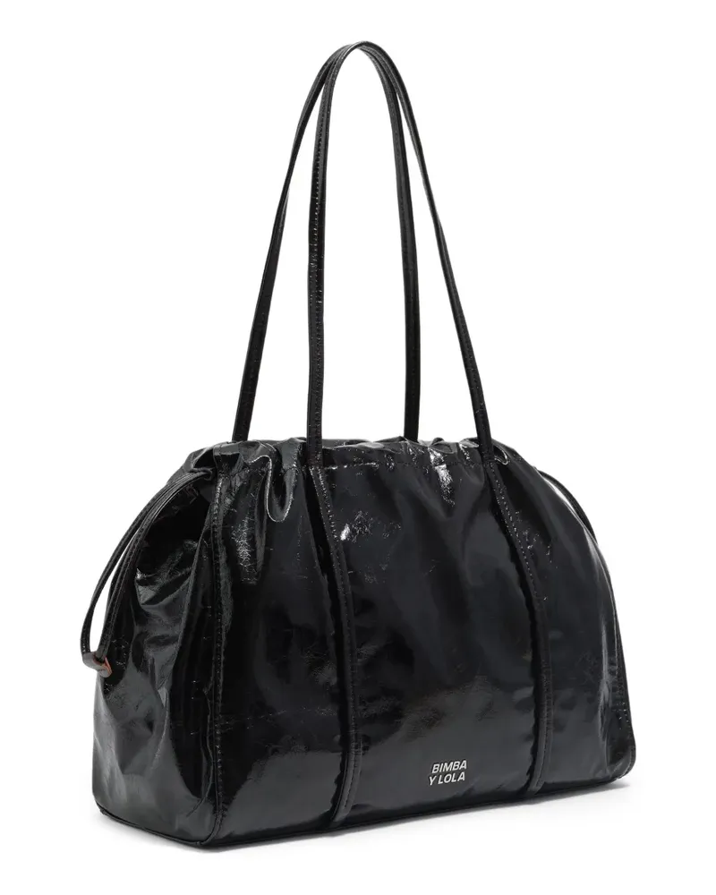 BIMBA Y LOLA Geraffte Schultertasche - Schwarz Schwarz