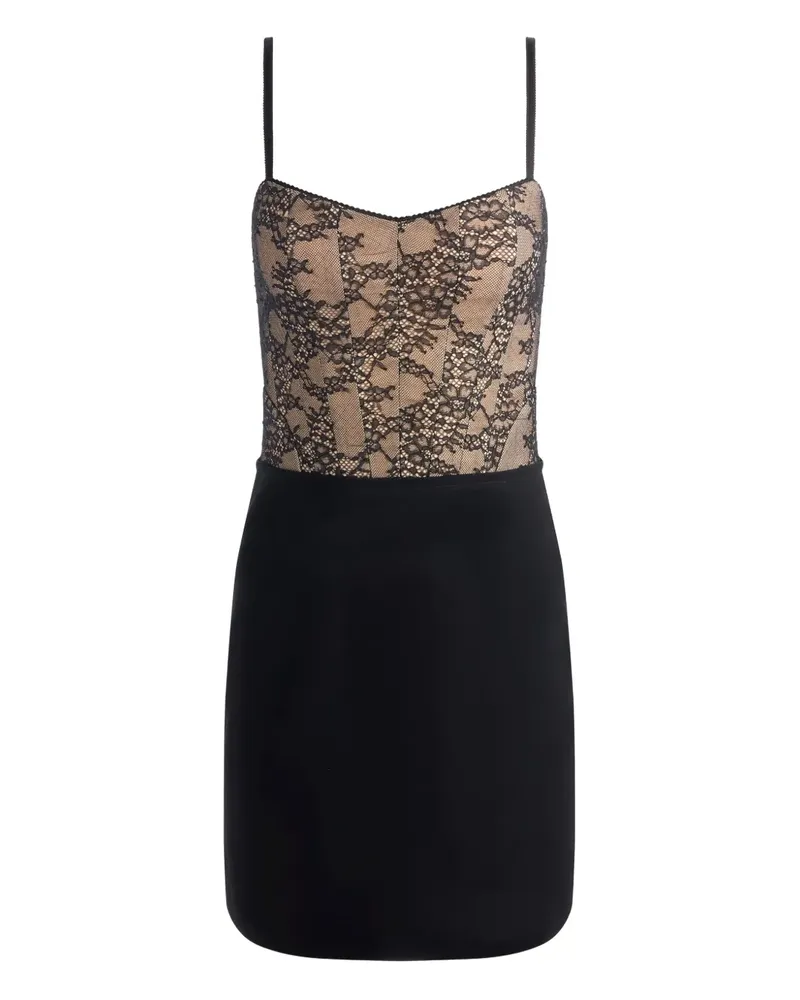 Alice + Olivia Carla Minikleid mit Spitzen-Corsage - Schwarz Schwarz