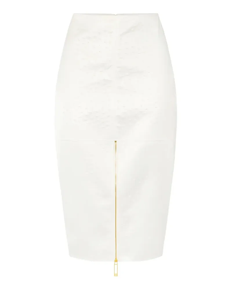 Elisabetta Franchi high-waist zip midi skirt - Weiß Weiß