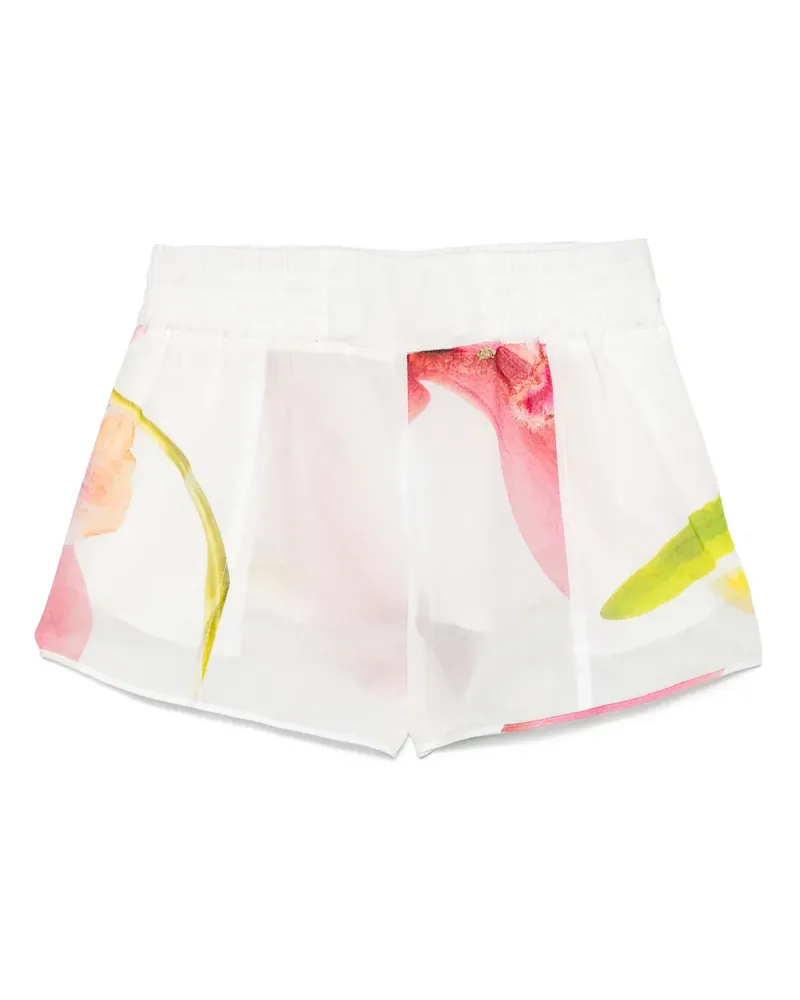 Genny Shorts mit Blumen-Print - Weiß Weiß
