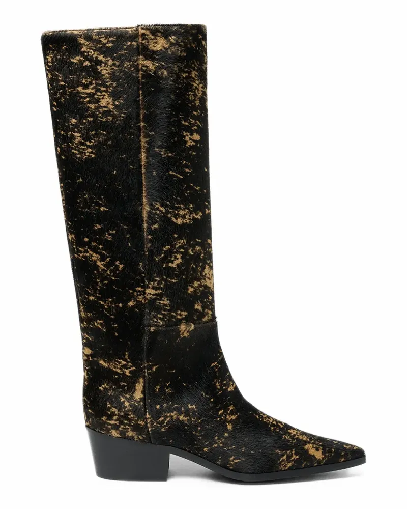 Scarosso Ambrosia Stiefel mit Pony-Effekt - Schwarz Schwarz