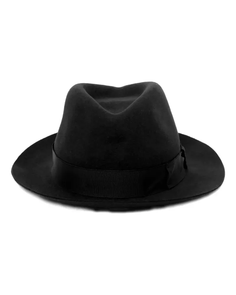 Borsalino Trilby-Hut mit Zierband - Schwarz Schwarz