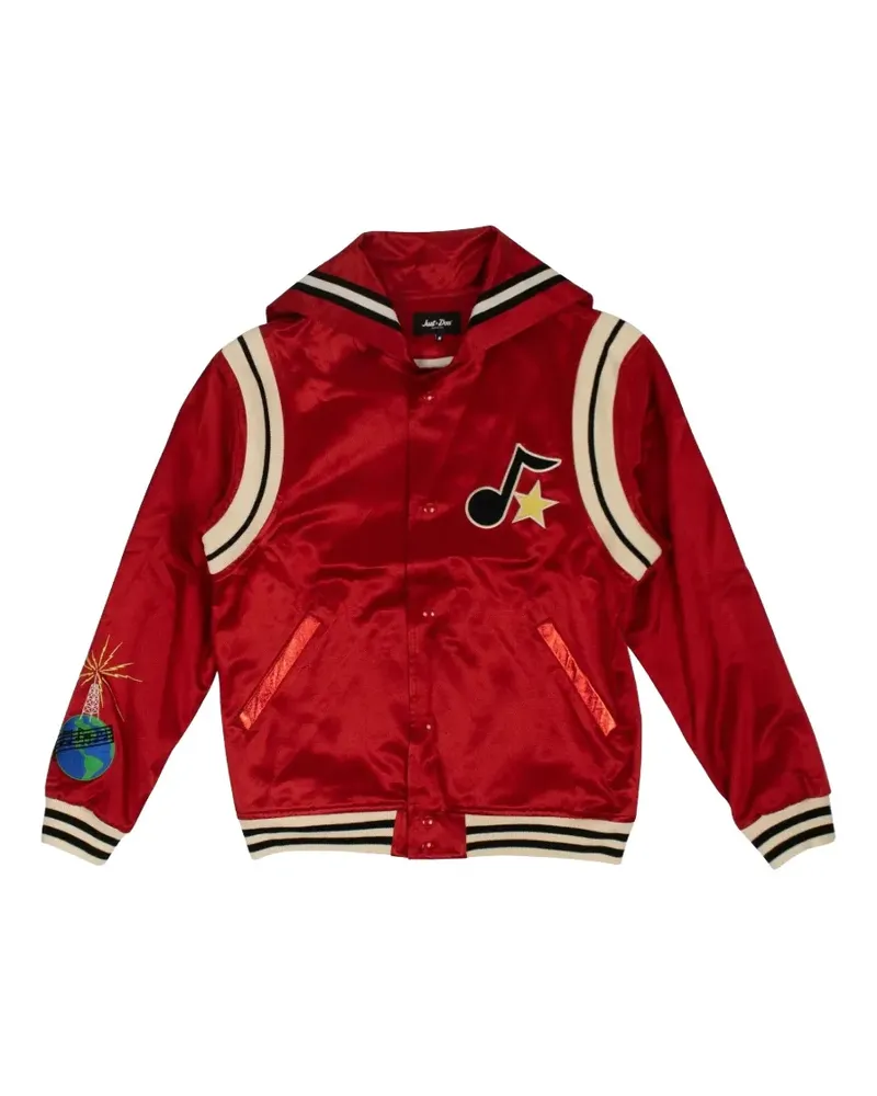 JUST DON logo-patch cape varsity jacket - Rot Rot