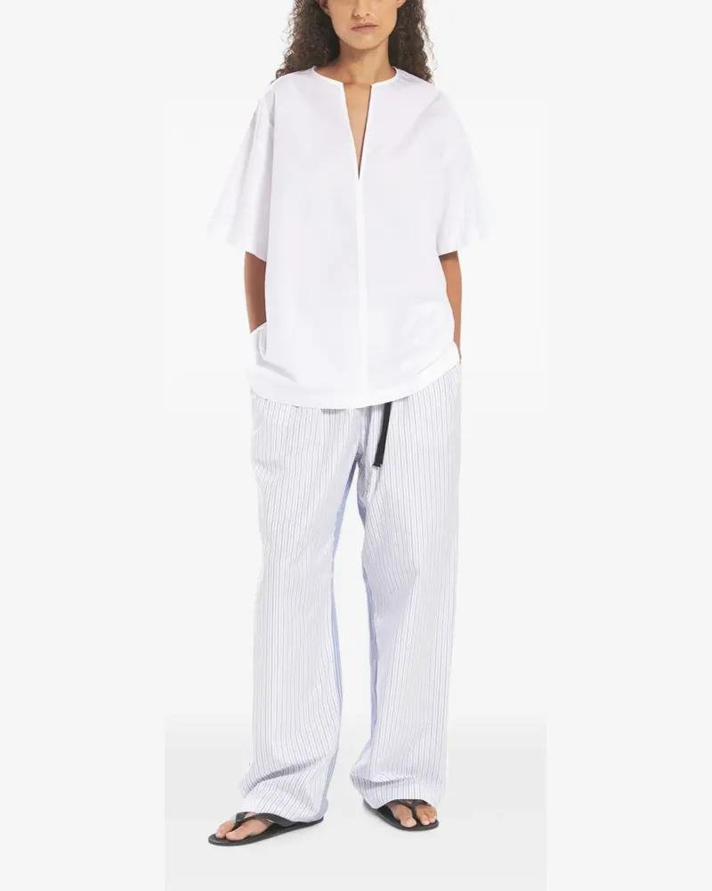 BARENA Baldina v-neck poplin T-shirt - Weiß Weiß