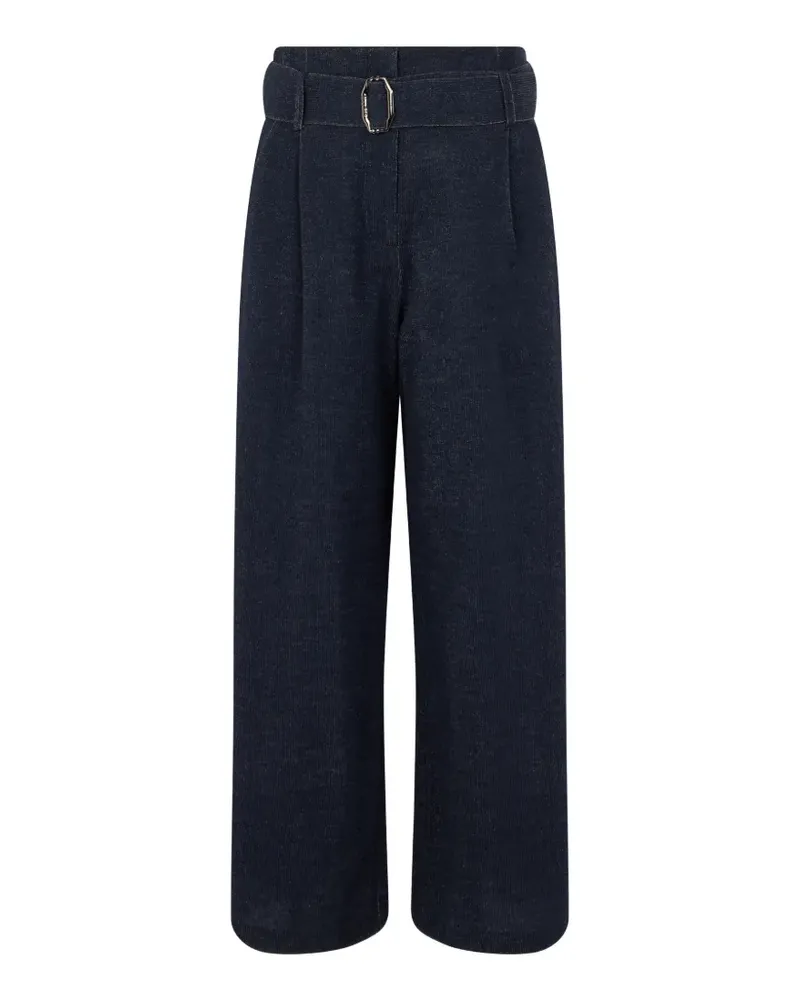MOORER belted palazzo pants - Blau Blau