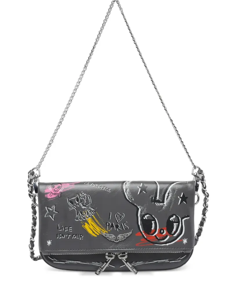 Zadig & Voltaire Nano Humberto Umhängetasche mit Kettenmuster - Grau Grau