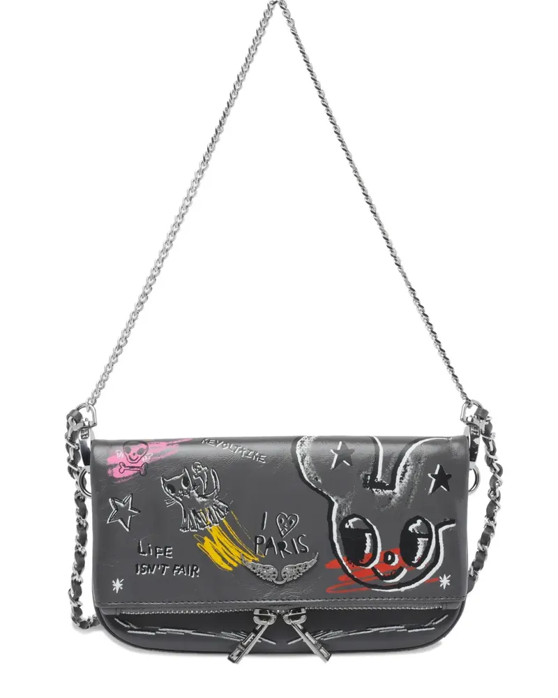 Zadig & Voltaire Nano Humberto Umhängetasche mit Kettenmuster - Grau Grau