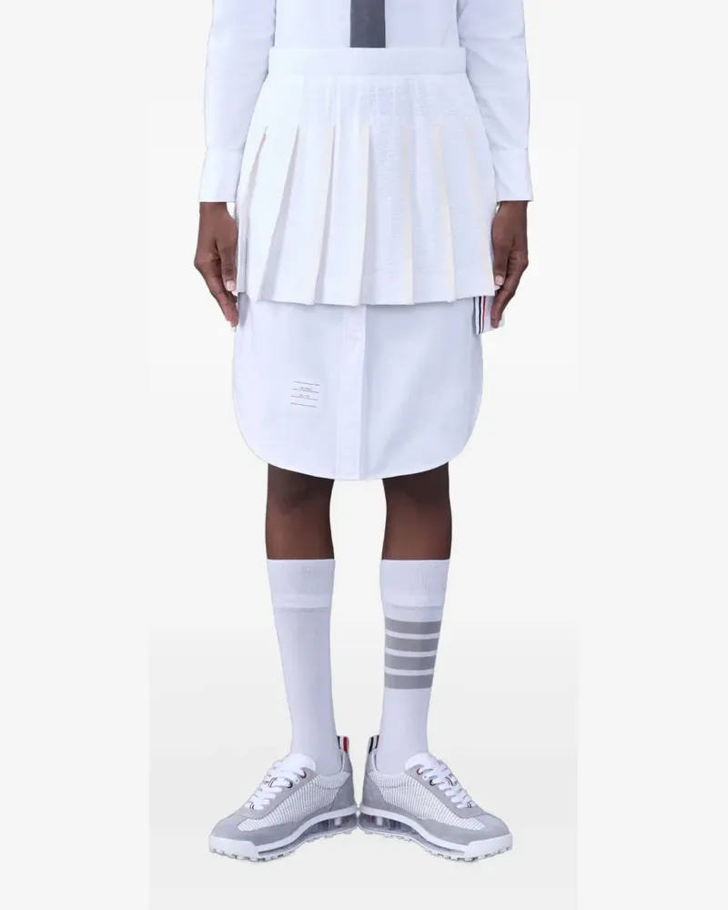 Thom Browne Minirock mit Falten - Weiß Weiß