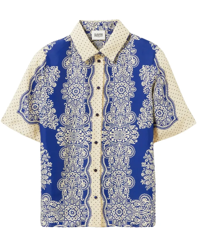 Claudie Pierlot Hemd mit Blumenmotiv - Blau Blau
