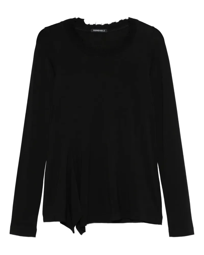 Studiorundholz Ausgefranster Pullover - Schwarz Schwarz