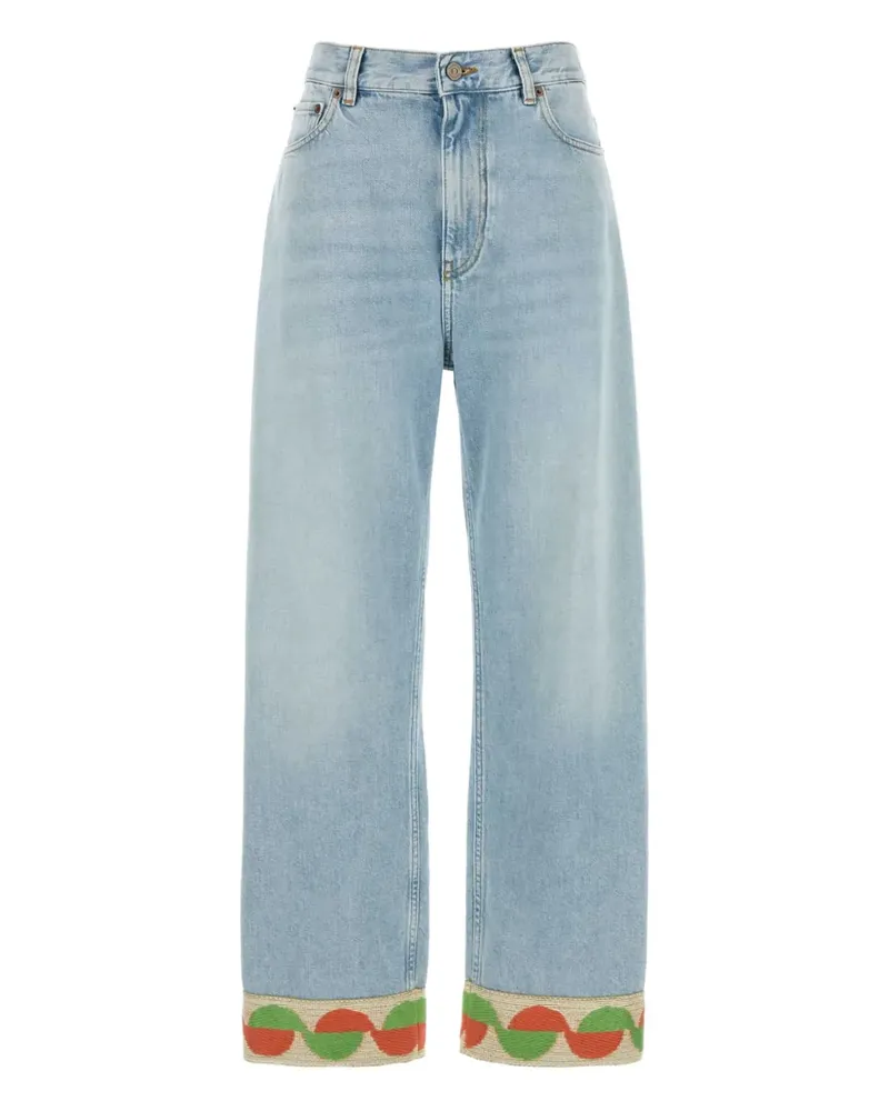 Valentino Garavani Jeans mit Jacquardbesatz - Blau Blau