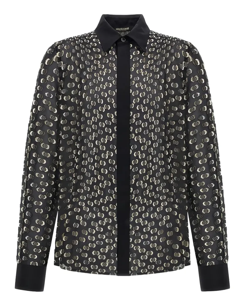 Roberto Cavalli Gemustertes Hemd - Schwarz Schwarz