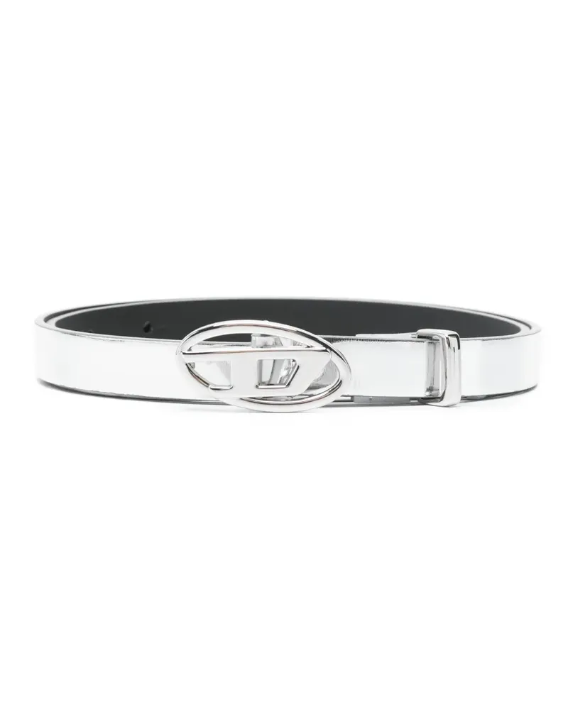 Diesel Oval D logo buckle belt - Silber Silber