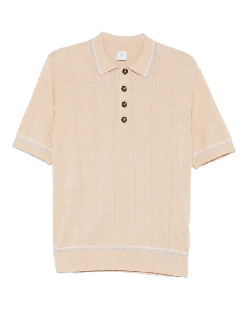 Eleventy Poloshirt mit gerippten Details - Nude Nude