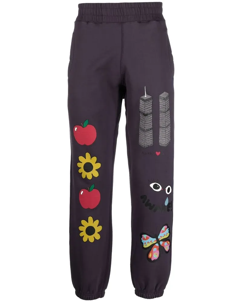 AWAKE NY Jogginghose mit grafischem Print - Violett Violett