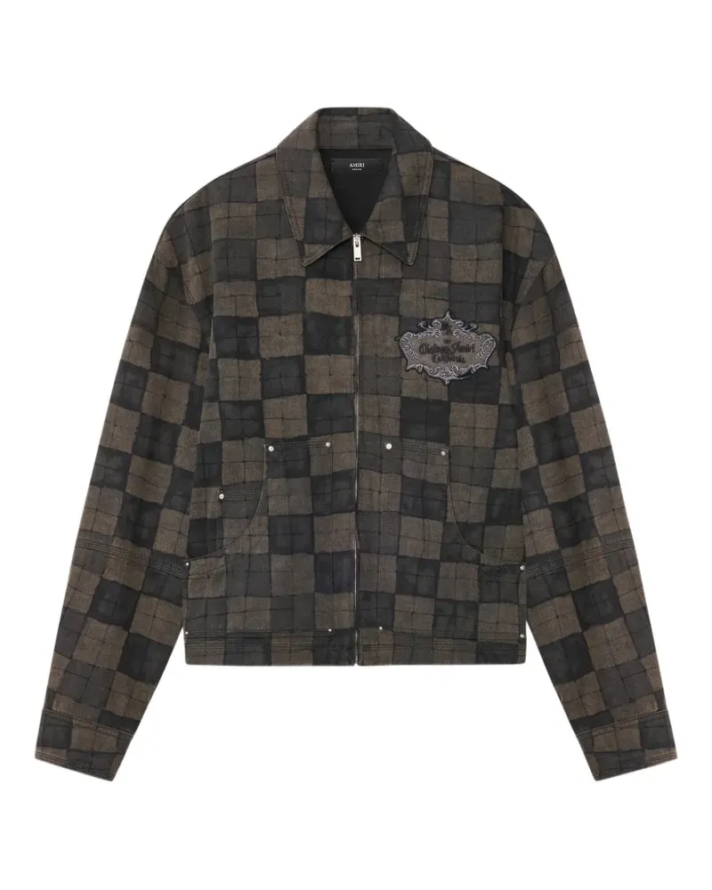 Amiri Karierte Jeansjacke - Braun Braun