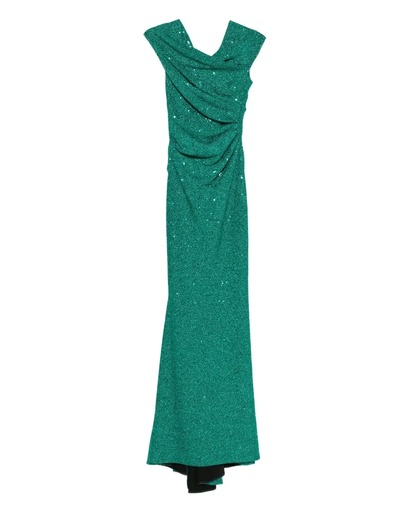 Talbot Runhof Drapiertes Kleid mit Pailletten - Grün Grün