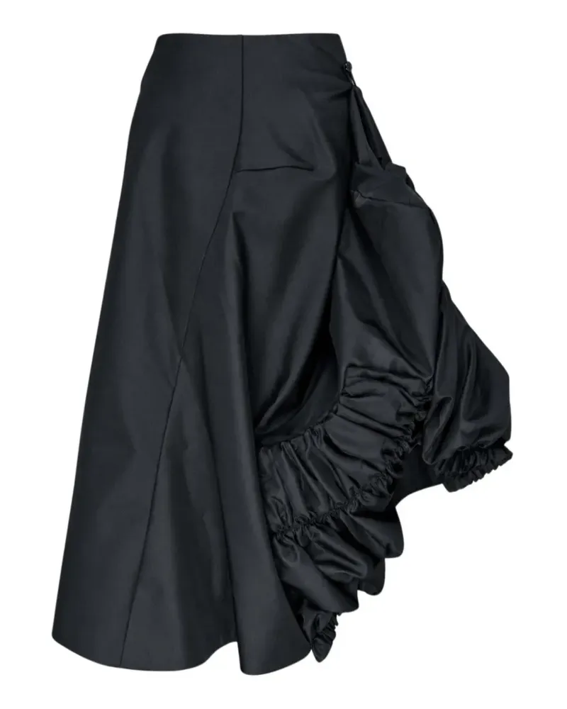 Comme des Garçons Asymmetrischer Rock mit Rüschen - Schwarz Schwarz