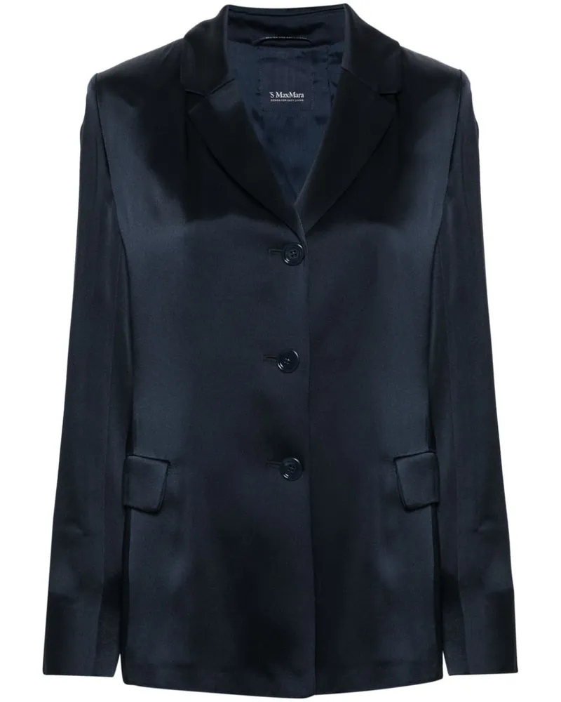 Max Mara Blazer aus Satin - Blau Blau