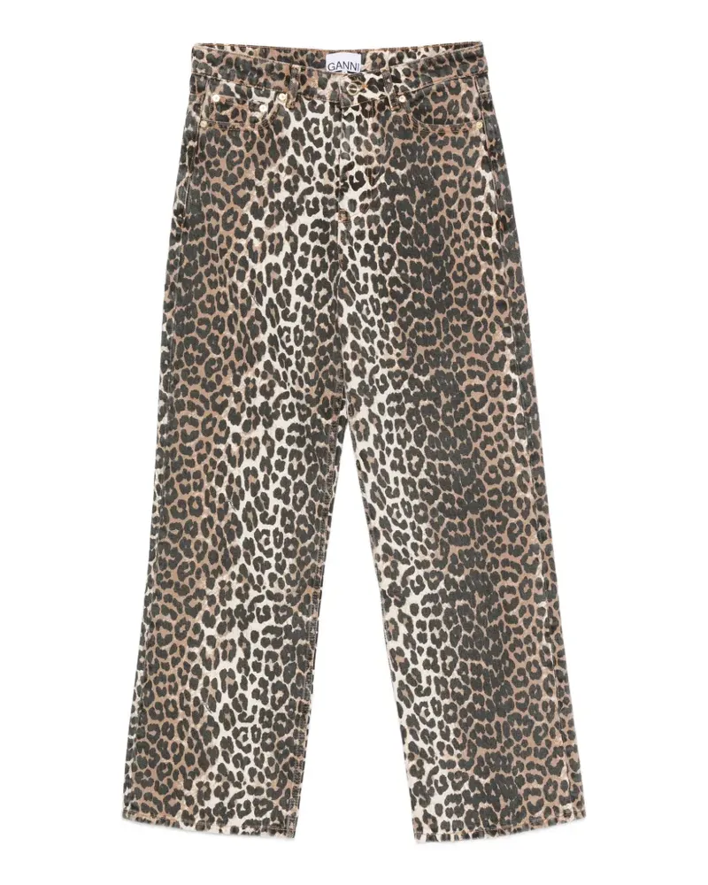 Ganni leopard-print jeans - Nude Nude