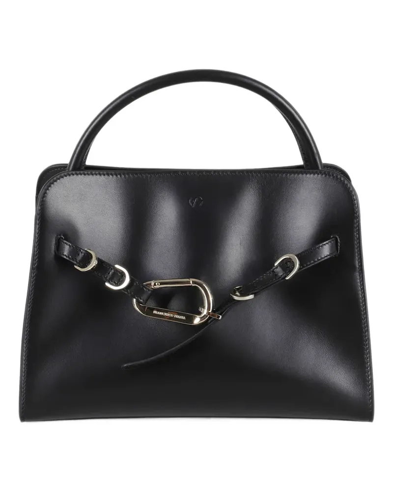 Francesco Biasia Iconic Hot Minute carabiner-detail leather tote bag - Schwarz Schwarz