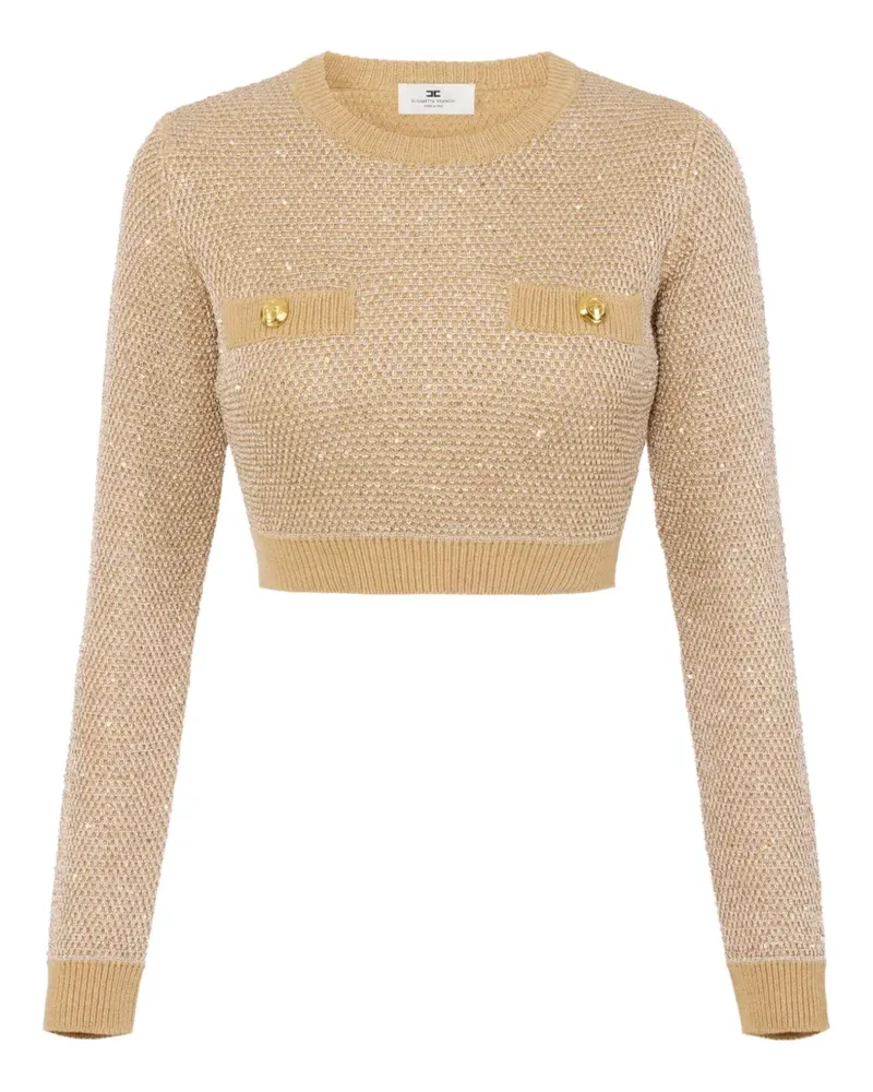 Elisabetta Franchi Pullover mit Pailletten - Nude Nude