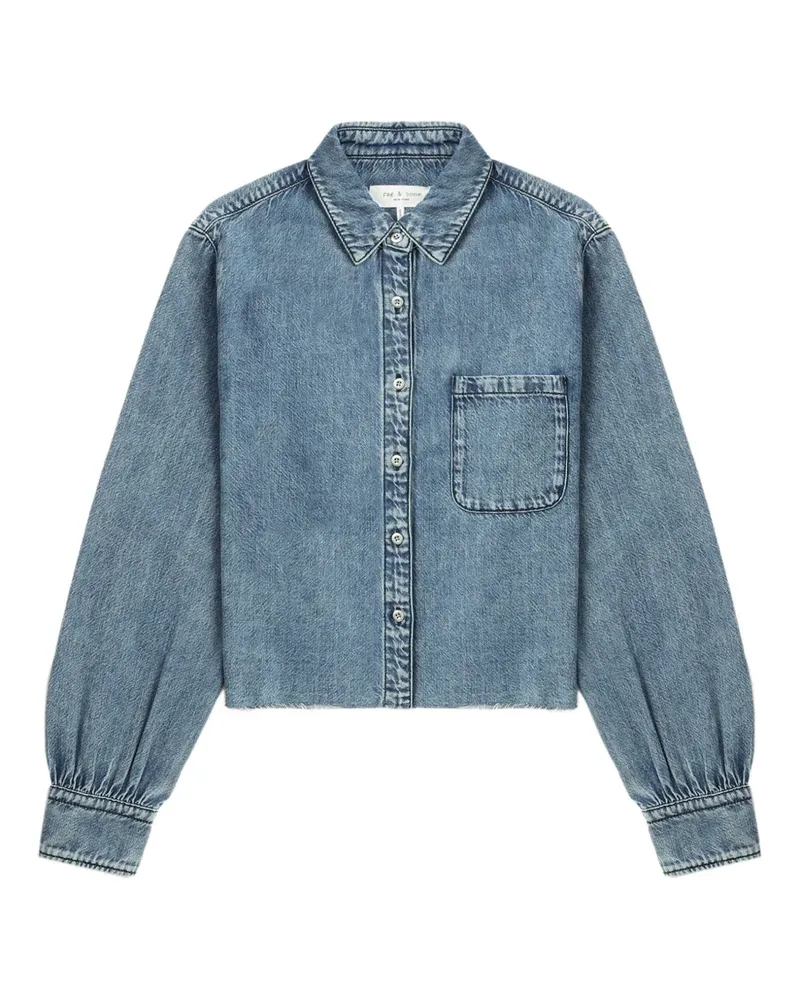 Rag & Bone Geknöpftes Hemd mit ausgefranstem Saum - Blau Blau