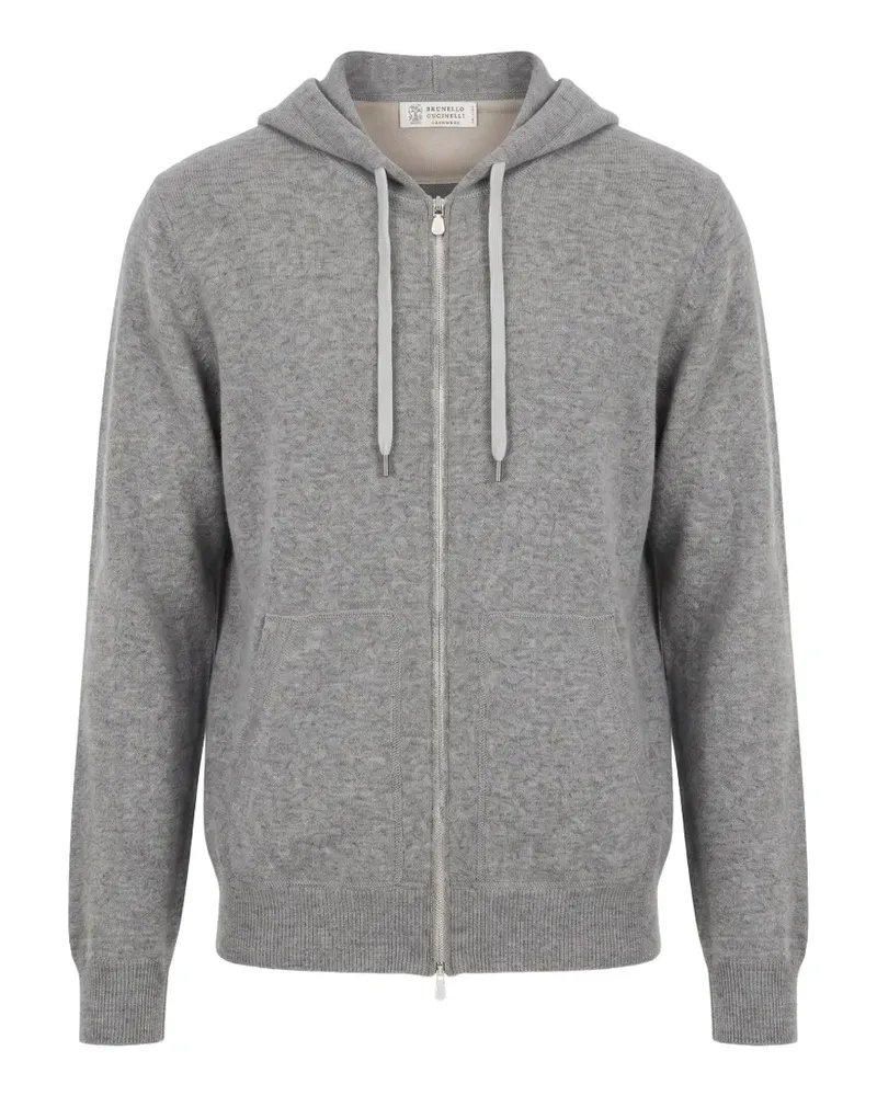 Brunello Cucinelli zip-up cashmere hoodie - Grau Grau