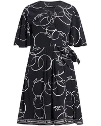 Karl Lagerfeld Wickelkleid mit Circle-Print Schwarz