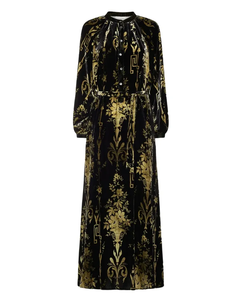 Pierre-Louis Mascia flower-pattern maxi dress - Schwarz Schwarz