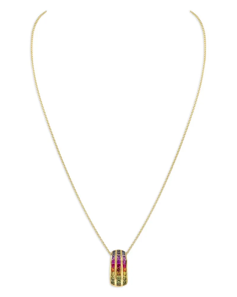 Pragnell 18kt Manhattan Gelbgoldhalskette mit Saphir Gold