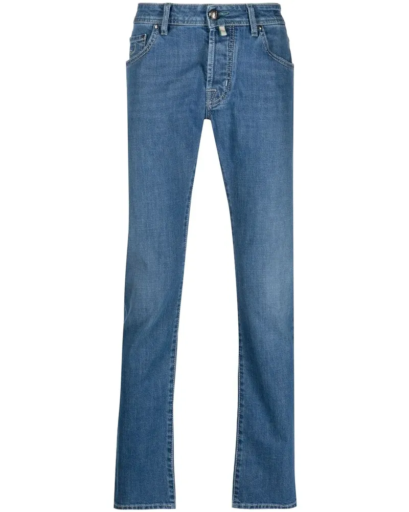 Jacob Cohën Straight-Leg-Jeans mit Logo-Patch - Blau Blau