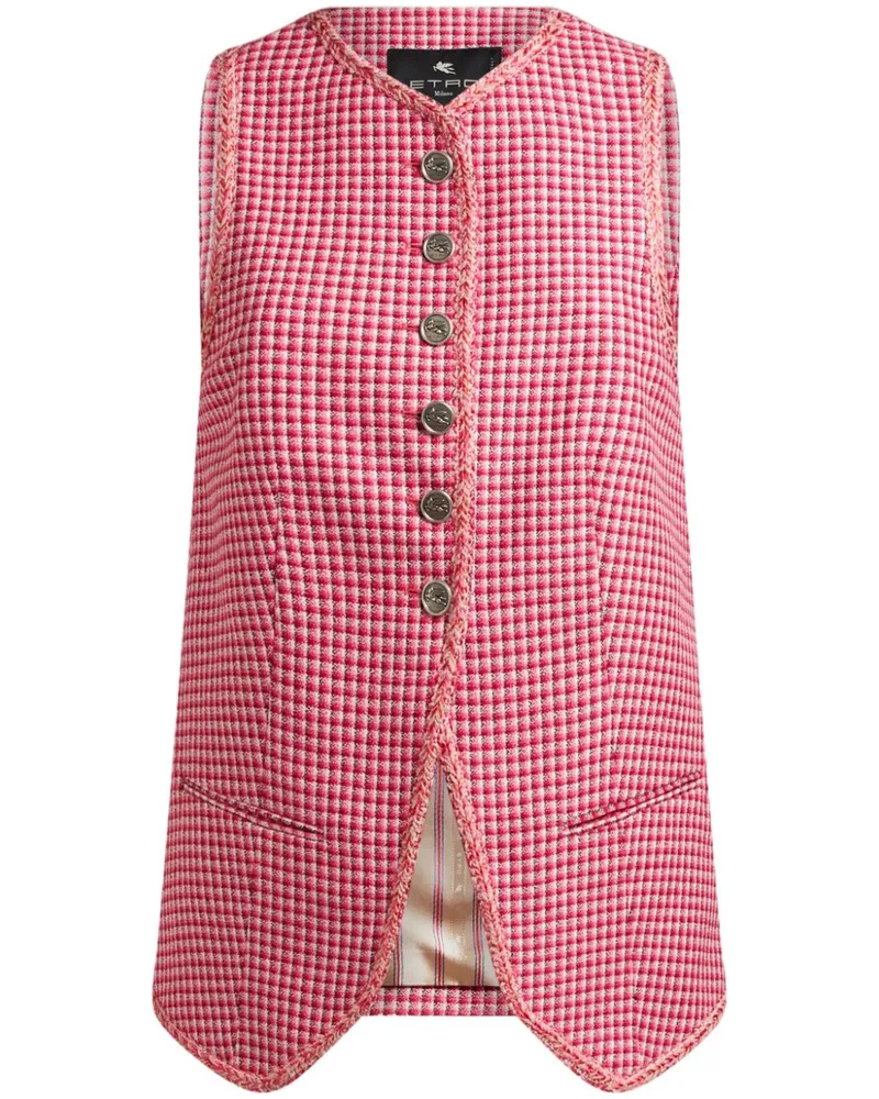 Etro Weste mit Mikro-Karo - Rot Rot
