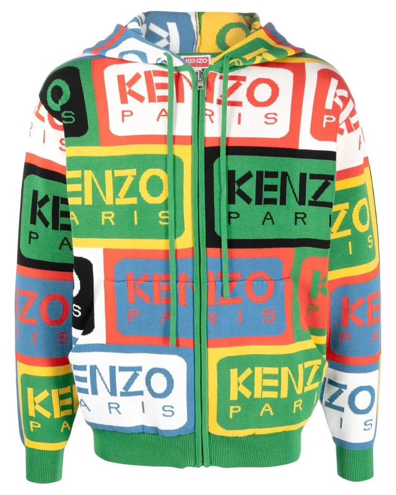 Kenzo Strickpullover mit Intarsien-Logo - Grün Grün