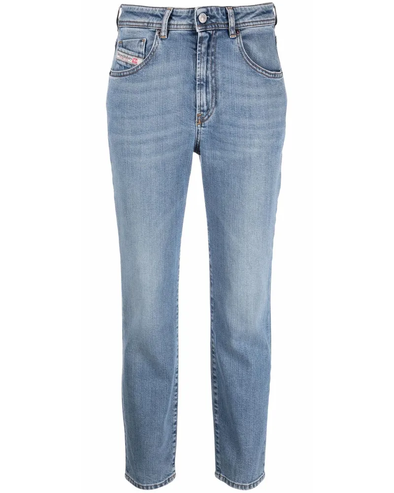 Diesel Schmale High-Rise-Jeans Blau