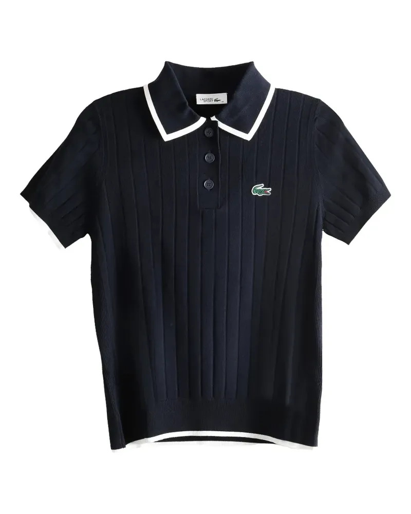 Lacoste Poloshirt aus geripptem Strick - Blau Blau