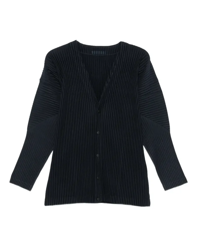 Issey Miyake plissé-effect cardigan - Blau Blau