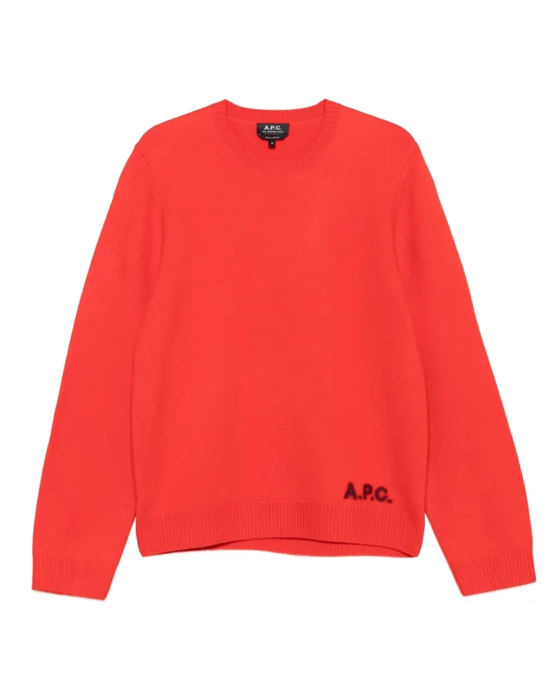 A.P.C. Pullover mit rundem Ausschnitt - Rot Rot
