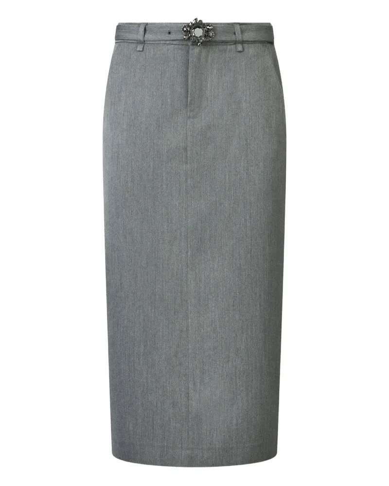 Liu Jo Midi skirt with bejewelled belt - Grau Grau