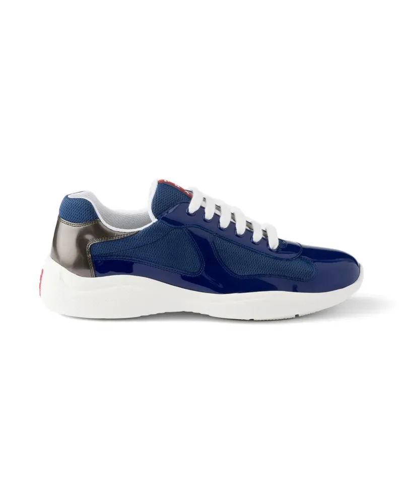 Prada America's Cup Sneakers aus Lackleder und technischem Gewebe - Blau Blau