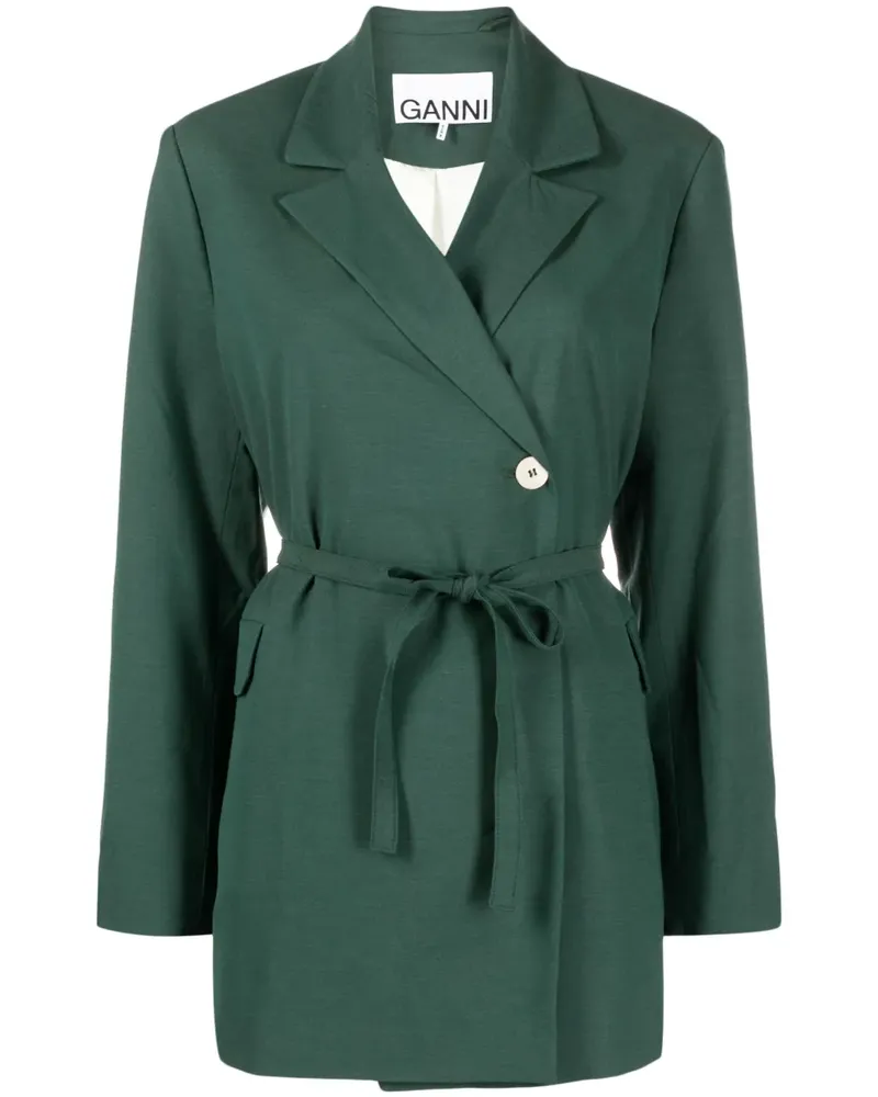 Ganni Blazer mit seitlichem Knopf - Grün Grün