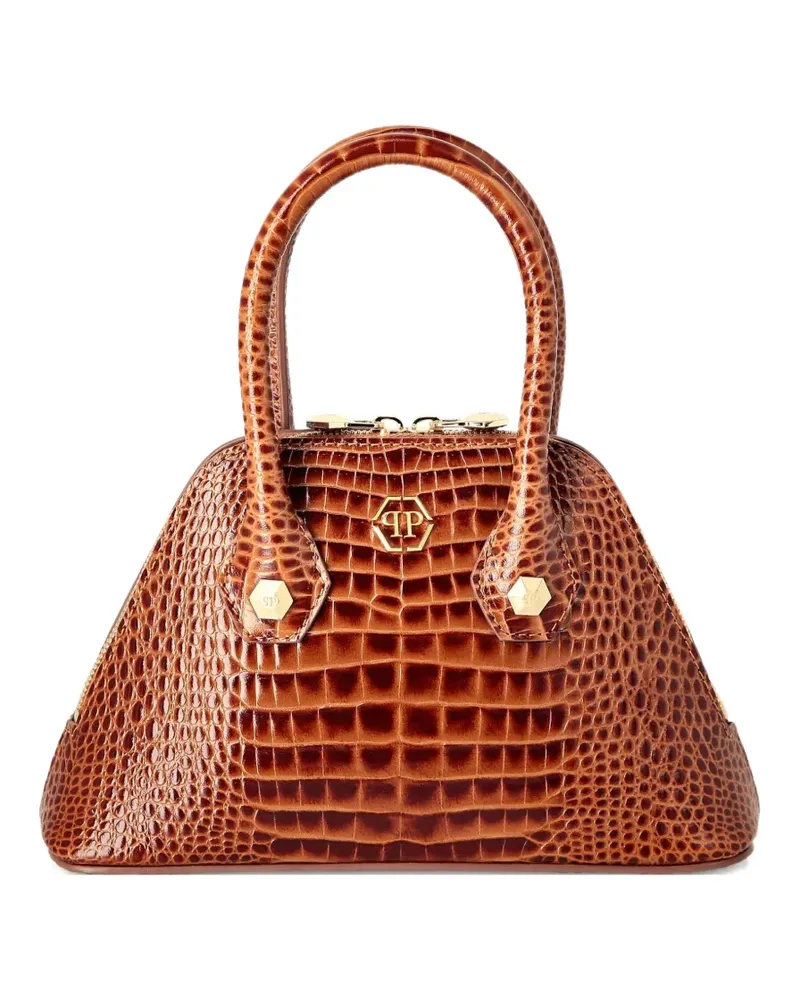 Philipp Plein Tote Bag mit Kroko-Effekt - Braun Braun