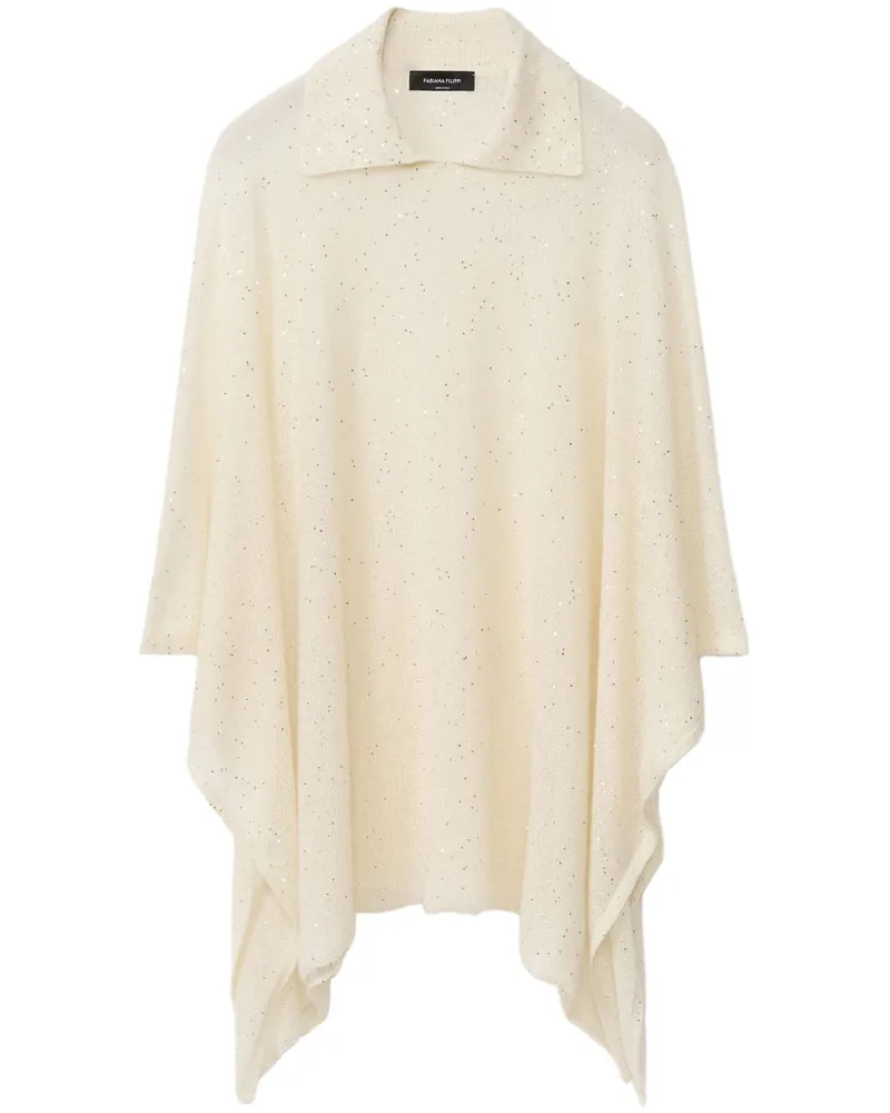 Fabiana Filippi Cape mit Pailletten - Nude Nude